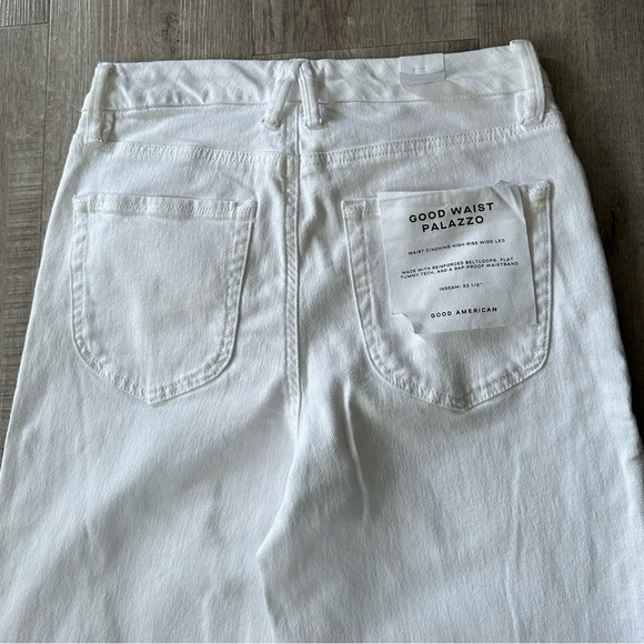 NWT Good American Good Waist Palazzo Wide Leg Jeans White Size 29 High Waist - Picture 6 of 12